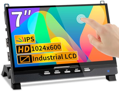 Magedok Raspberry Pi 5 Écran Tactile 7 Pouces,1024X600 IPS HDMI Moniteur Écran Tactile Compatible avec Raspberry Pi 4/3 Rock Pi/Mini PC/Jetson Nano/Banana Pi/Aida 64