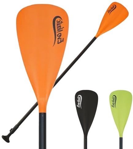 EvoNautic Verstellbares SUP Paddel – Leichtes Aluminium, 2-teilig, 165-210cm, Ergonomischer T-Griff, Starkes Blatt mit Geringem Widerstand – Für die Ganze Familie Geeignet