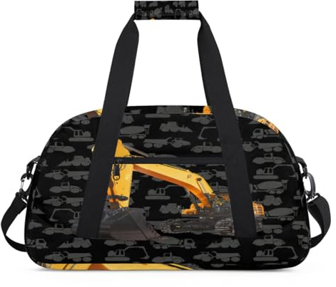 Sporttasche für Kinder, Mädchen, Jungen, Damen, Herren, 24 l, Wochenende, Übernachtung, Reisetasche, Reisetasche, Fitnessstudio, Tanztasche, Projekt, Auto, Bagger, farbe, (24L) UK, Taschen-Organizer