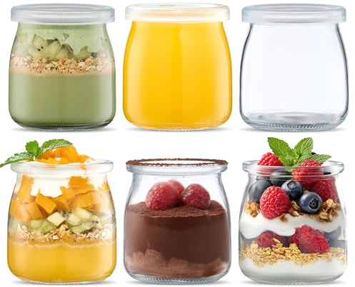 Danmu Art 200ml Yogurt Pudding Glass Jars with Plastic Lids Mini Cup Small Glass Bottles (16)
