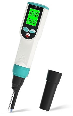 Misuratore di pH per alimenti, 0,00 ~ 14,00 pH, per test dell'acqua ad alta precisione, ideale per carne, conserve, formaggio, pasta, piscine, acquari