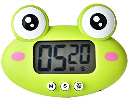 TOPINCN Digitaler Küchentimer Niedlicher Tiertimer, Große Anzeige Laut Alarm Timer Große Ziffern Lautem Alarm Magnetischen Hintergrundständer Kochtimer Timer (Typ 5 (grüner Frosch))