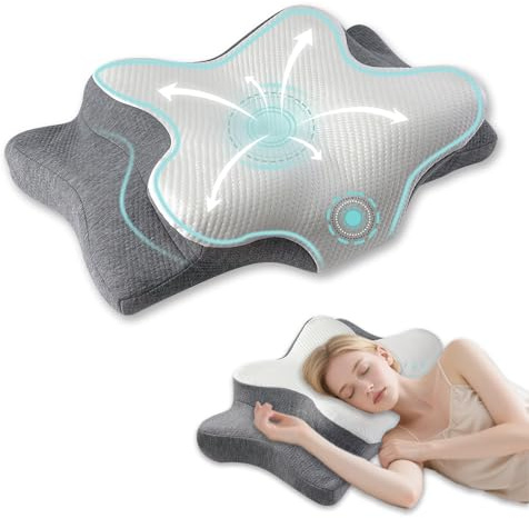 Cervical Pillow for Neck and Shoulder-Ergonomic Neck Support Pillows for Sleeping with Pain Relief，Contour Memory Foam Pillow for Side Sleepers, Back and Stomach Sleep