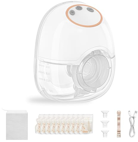 TOPCHANCES Sacaleches Eléctrico Manos Libres,Extractor De Leche Materna Portátil con 4 Modos y 12 Niveles Extractor de Leche Materna de 180ml Menos,Bajo Ruido,Libre BPA,Brida Doble Sellado(1,Blanco)