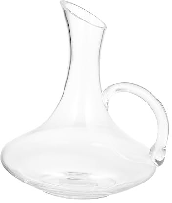 ULTECHNOVO Decantador de Vino Tinto y Diseño Redondeado de Vidrio Transparente con Asa para Dispensar Bebidas Hogar y Decoración de Bar
