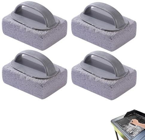 Pddenality 4 Pcs Cleaning Pumice Stone with Handle, Bbq Cleaning Kit Griddle Cleaner Pumice Stone for Toiletfor Bbq Grill Rack Sink BBQ Bathroom Pool