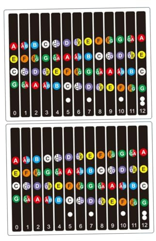 Adesivi per Scala Chitarra 2 Set, per Principianti, Pvc | Leggeri e Compatti, senza Macchie, Aiuto Pratico per Esercizio, per Tastiera Chitarra e Ragazzo Ragazza