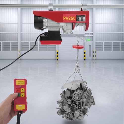 Electric Hoist, Weighing 150Kg/250Kg, Equipped With An 80-Metre Wireless Remote Control And A 12-Metre Steel Wire Rope, Suitable For Hoisting Operations In Garages, Warehouses And Factories