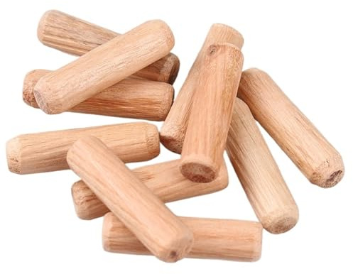 LSNNMU Clavijas De Madera Juego de 50 pasadores de Madera for cajones de gabinete, Redondos, Acanalados, for Manualidades, herrajes for Muebles(25mm)