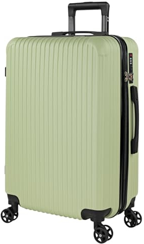 ITACA - Maleta Mediana con 4 Ruedas Giratorias para Viajes Largos Tipo Trolley Ideal como Maletas de Viaje Grandes 23 Kilos y Maleta Viaje Mediana Resistentes, Pistacho