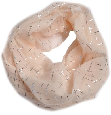 Generisch Seide Loop Schal Loopschal Halstuch Schals Rundschal Schlauchschal Tücher Damenschal glitzer Damen