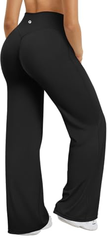 OQQ Women's Yoga Trousers Loose Stretchy High Waist Casual Straight Trousers Wide Leg Pants for Women