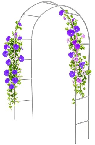 Treillis d'arche de jardin en acier pour plantes grimpantes de 3 m de large, tonnelle en métal pour décoration de mariage, arche en fer pour gloire du matin et glycine, décoration de fête (blanc 3 x