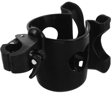 UTHCLO Portavasos Antideslizante para Cochecito y Silla de Ruedas Soporte Práctico para Bebida y Teléfono Compatible con Bicicletas y Carritos Base Segura Negra