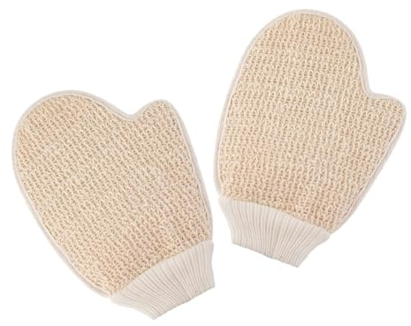 ROMISBABA 2pcs Bath Mud Gloves Exfoliating Double-sided Shower Mitts for Adults Back Scrubbing Body Spa Scrub