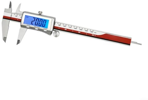 EXTRWORY Calibro digitale in acciaio inox, strumento di misurazione con schermo LCD, ricarica USB, misurazione accurata per uso industriale (300 mm)