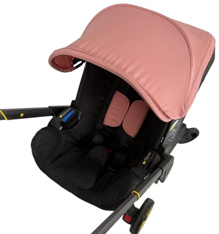 Compatible con la funda de asiento de automóvil Doona, repuesto para capó y cochecito, 1 toldo + 2 almohadillas para los hombros, parasol transpirable y duradero para viajes de bebés, uso diario (rosa
