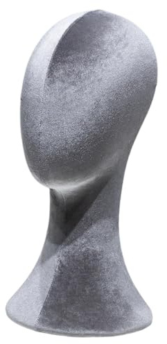 Oshhni Tête de mannequin pour perruque, présentoir à colliers, support à chapeaux et perruques polyvalent et stable pour coiffes, Style A