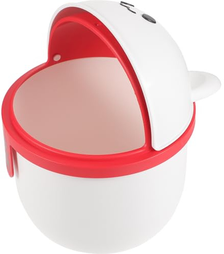 Yardwe Mini Poubelle de Table Blanche en Pp avec Couvercle, Petite Poubelle Portable Isolant les Odeurs, Pratique Cuisine et Rangement Bureau