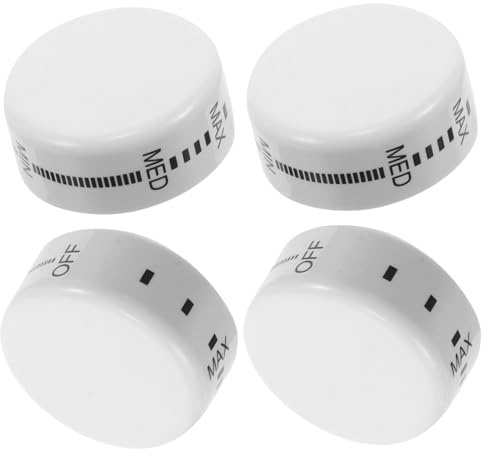 Levemolo Control de Temperatura para Refrigerador y Congelador, Juego de 4 Perillas de Plástico Blanco, Ajuste Suave, Adecuado para Freezer, Instalación Rápida
