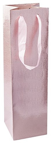 Ideen mit Herz Edle Geschenktaschen für Flaschen, 3 Stück, jeweils 36cm x 10,5cm x 10,5cm, | Weintüten, Geschenktüten für Wein, Prosecco, Sekt, Champagner | Hochzeit, Jubiläum, Geburtstag (rosé)