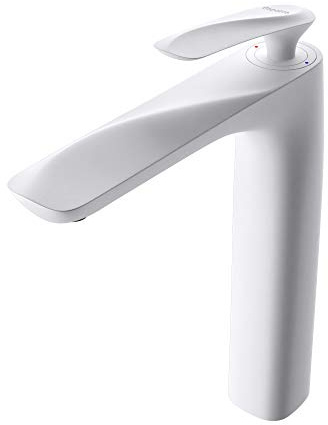 doporro Robinet mitigeur blanc pour lavabo et vasque design 28cm