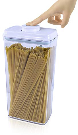 iChewie - BopTop (1 Pezzo - per Spaghetti) Contenitore Ermetico per Alimenti - Contenitore Meccanico per Sigilli in Silicone - Impilabile Senza BPA - 3200ml