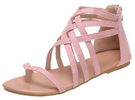 Donna Sandali con Tacco Gladiatore Romane Spiaggia Scarpe Infradito Estivi Ciabatte（Rosa,36 EU