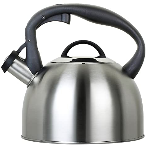MAISCHOU Stove Top Whistling Kettle 2.5L Stainless Steel Color Silver Grey