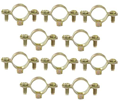 Satz von 10 Befestigungsschellen einfache halterungen Ø18-3/8'' aus stahl | Rohrschellen / wandbefestigung kupferrohr mit schraubbefestigung / sanitärinstallation heizung sanitär