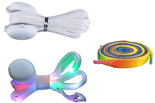 PFLYPF 2 Paare Leuchtender Schnürsenkel - 1 Paar Farbenfroher Allmählicher Wechsel, Glänzender Regenbogenschnürsenkel - Passend für Sportschuhe, Freizeitschuhe, etc.