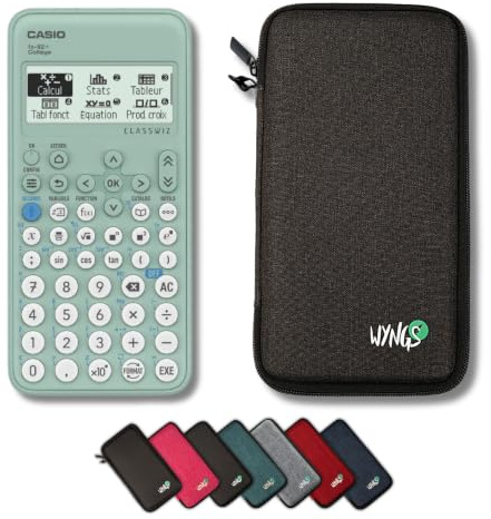 Casio fx-92 Collège inkl. WYNGS Schutztasche Dunkelgrau - Wissenschaftlicher Taschenrechner - Basic Set