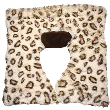 Habibi Plush Premium – 1710-B Rücken- und Schulterwärmer beige/braun, mit herausnehmbarem Körnerkissen - zum Erwärmen in der Mikrowelle/Backofen