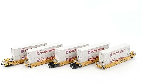 N Maxi-I TTX New Logo 5-Unit Set #759364 w/Yang Ming Containers