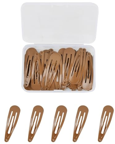 NATUCE 50PCS Mollette per Capelli Bambina Donne, 5CM Nero Fermagli per Capelli in Metallo, Accessori per Bambini, Carino Fermagli per Capelli, Capelli Antiscivolo Accessori per Ragazze (Marrone)