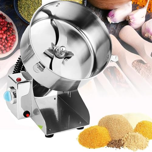 WANGYYDS Electric Grain Grinder Mill Safety Upgraded High-speed Spice Herb Grinder Commercial Superfine Grinding Machine Dry Cereals Pulverizer 220V, High Speed Commercial Spice Grinders,800g