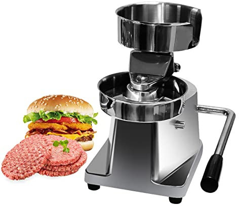 SmPinnaA Manueller Hamburger-Patty-Maker, Kommerzielle 10 Mm/4 Zoll Burgerpresse Aus Edelstahl Mit 400 Stück Burgerpapier, Große Manuelle Burgerformmaschine Für Hamburger, Patties, BBQ, Bur