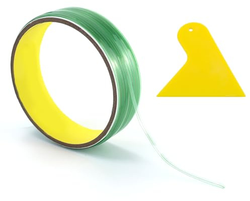 10M Knifeless Tape mit 1 Schaber, Messerloses Klebeband Kratzfrei für Vinylfolie Messerloses Schneideband, No-Cut Kratzerfrei Schneideband Folie Messerlos Schneiden für Car Wrapping Vinylfolie