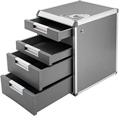 A4 Dokumenten Schubladenbox Abschließbar,Ablagebox mit 5 Schubladen für Dokumente,Keine Montage erforderlich,Büro Schubladenbox aus Aluminiumlegierung 31.5 x 35 x 40.5cm Büro Schreibtisch Organizer