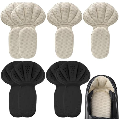 Momowin 8 Pezzi Soletta Protettiva Integrata, Solette per Scarpe Grandi, Cuscinetti per Scarpe, Proteggi Tallone per Scarpe, per Soprascarpe e Protezione del Tallone (Nero + Beige)