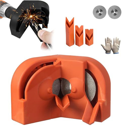 QQXUAN Buehaodget Drill Bit Sharpener, Drill Bit Sharpener, Drill Bit Sharpener for All Bits, Drill Bit Sharpener Tool, Drill Bit Sharpener Jig, Multipurpose Drill Bit Grinding Sharpener (Orange)
