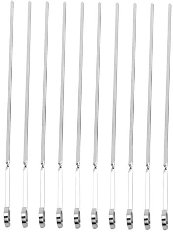 BESPORTBLE Brochettes Plates Épaisses En Acier Inoxydable De 41 Cm Réutilisables Pour Barbecue En Extérieur Faciles À Tenir