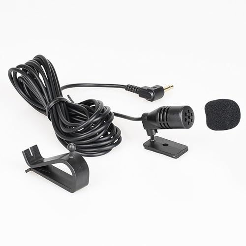3.5mm Microphone HD Voice Assembly Mic for Kenwood Sony Boss Corehan Power Acoustik JVC Jensen Alpine Car Vehicle Head Unit Bluetooth Enabled Stereo Radio DVD GPS, 3M Cable, Plug and Play
