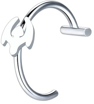 Surgical Steel Lip Ring with Bat Figure, Lip Jewelry Non-Piercing Ring Accessory Fake Hugger Faux Piercing - Silver / 18G / 10 mm