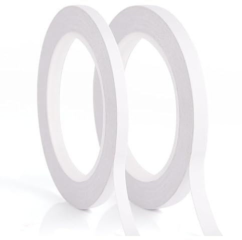 KEYRI 2 Rouleaux Ruban Adhésif Double Face 10mm de Large et 50 Mètres de Long par Rouleau Transparent Ruban Adhésif Double Face pour DIY, Bricolage, Photos, Papier Peint ou Enveloppes (Largeur 10mm)