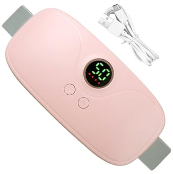 Cinturón de Masaje Menstrual Rosa Calor y Vibración | 1 Juego, Abs y Cobre Flannelette Elástica, Tamaño Ajustable, Carga USB 10w 3.7v 5v