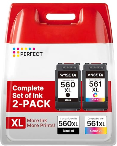 PG-560XL CL-561XL patronen Kompatibel für Canon 560 561 druckerpatronen Multipack Tintenpatrone für Canon 560XL 561XL für Pixma TS5350 TS5351 TS5352 TS5353 TS7450 TS7451 (Schwarz, Farbe, 2er-Pack)