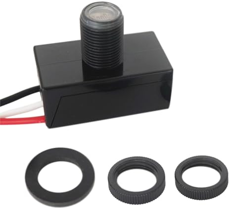Heluok Photocell Sensor DC 12V, Automatic Photoelectric Switch, Dusk to Dawn Outdoor 5A Photoelectric Light Control Switch for Post Lamp, Most Lighting Fixtures