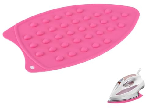 Mini Bügelbrett, Silikon Bügelbrett Pad, Schutz Pad mit Wandloch und Mehrfarbige Nähmaterialien für (Pink)
