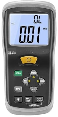 anémomètre Instrument multifonctionnel testeur de vitesse du vent compteur affichage numérique température capteur de vitesse DT-618 thermocouple à double canal
